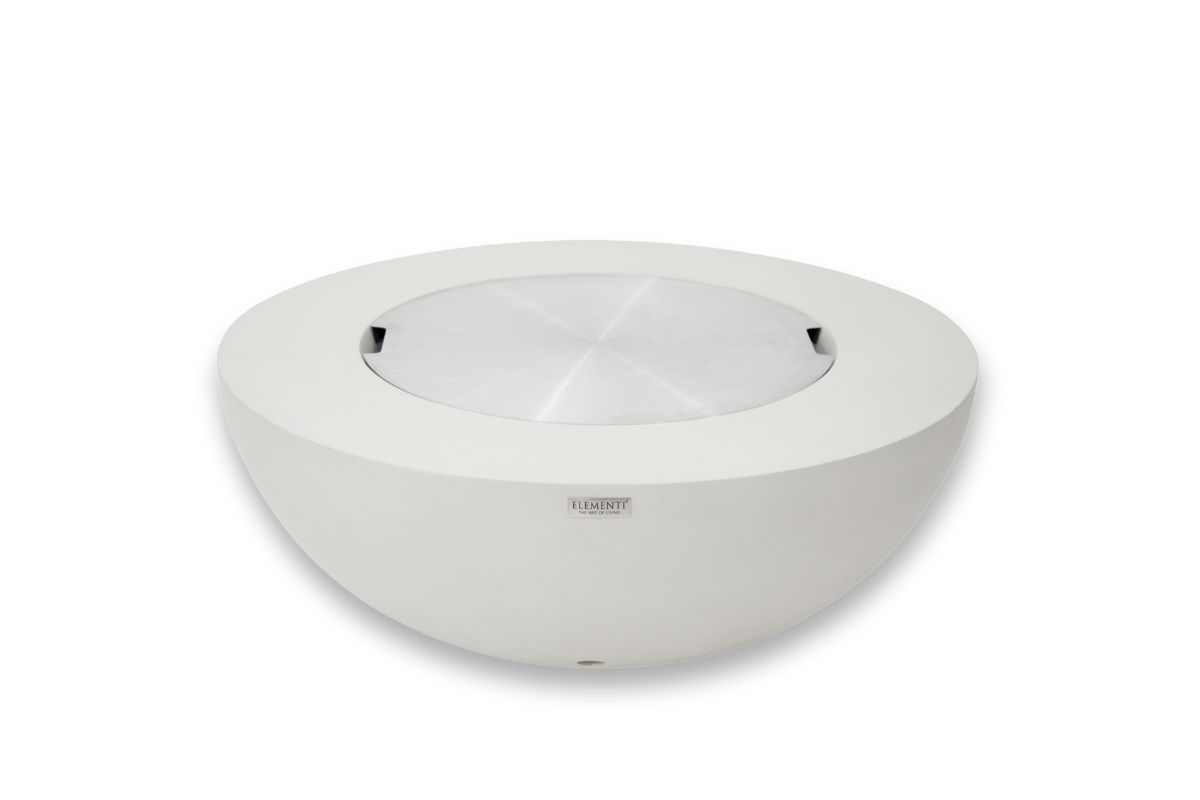 Ohnisko LUNAR BOWL Cream White s nerezovým krytom