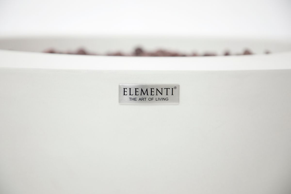 Detail ohniska LUNAR BOWL Cream White so štítkom ELEMENTI