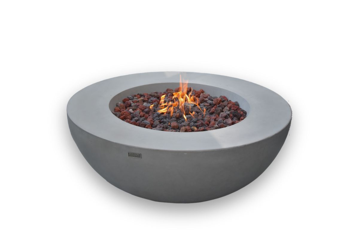 Okrúhle ohnisko LUNAR BOWL Light Grey s horiacim ohňom