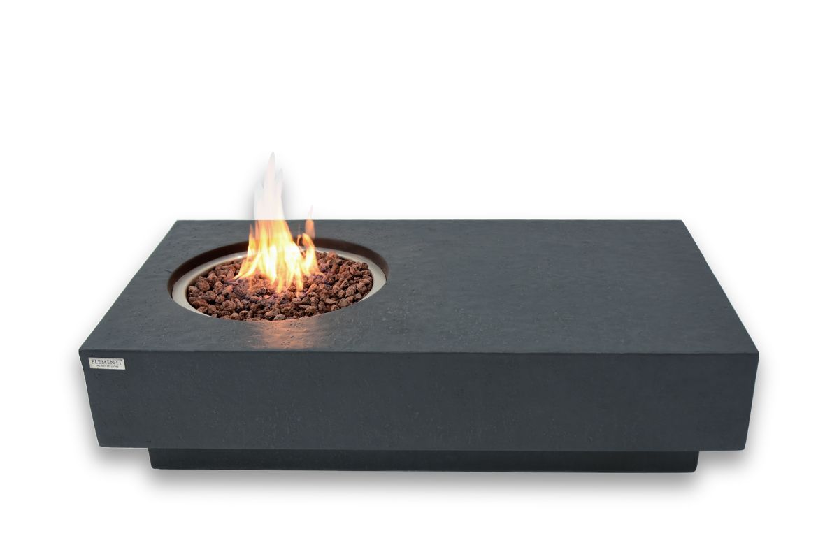 Stôl METROPOLIS Dark Grey s horiacim ohniskom